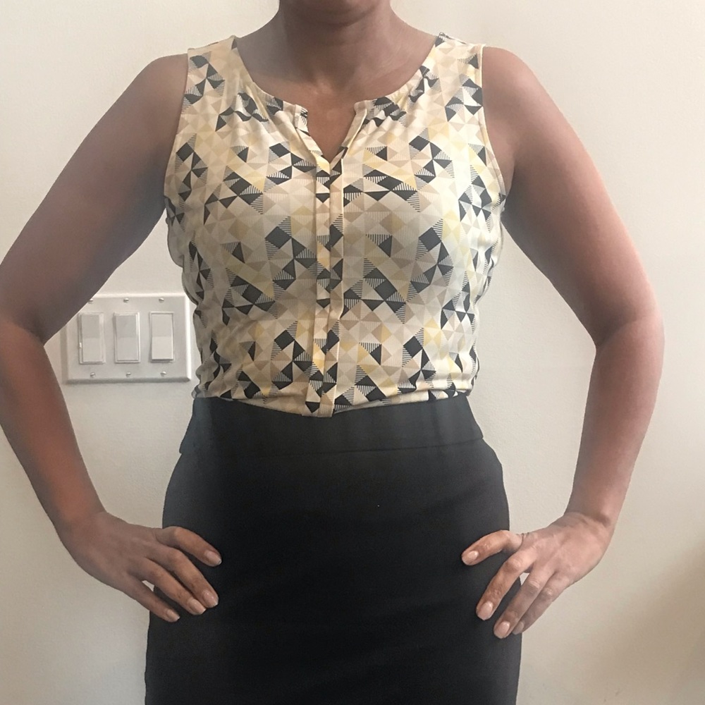 White House Black Market Print Blouse